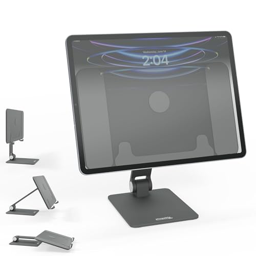 Plugable Magnetic iPad Stand for iPad Pro 12.9 (2022) – Strong Magnetic Mount, 360° Rotation, Foldable & Portable Tablet Holder (AMS-STAND13) - Image 1