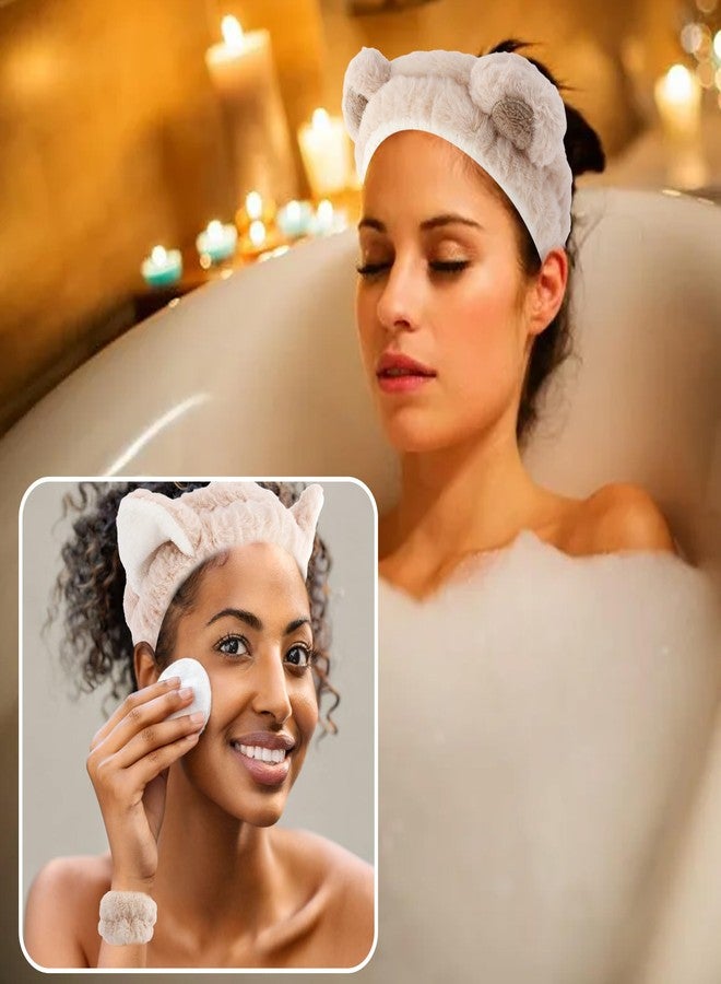 Exacoo Headband and Wrist Bands for Washing Face Spa Headbands for Women Skincare Makeup Hair Accessories Spa Gifts for Women Face Wash Hair Wrap Skin Care Tools - Image 4
