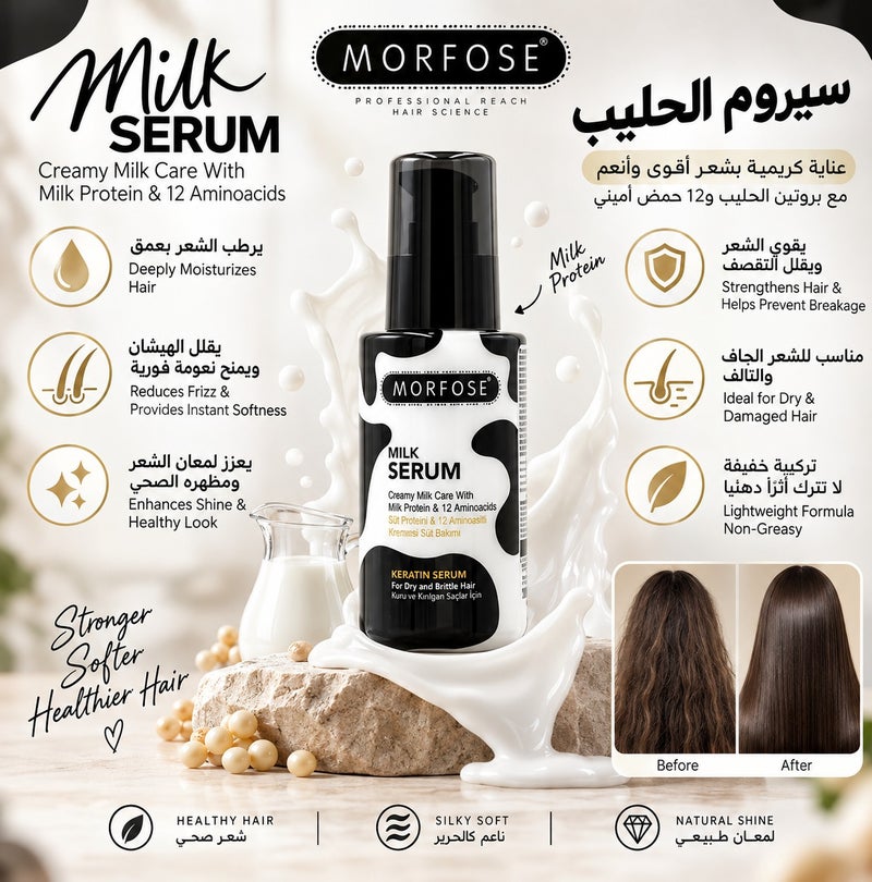 Morfose Milk Keratin Serum for Dry and Brittle Hair 100ml - Image 2