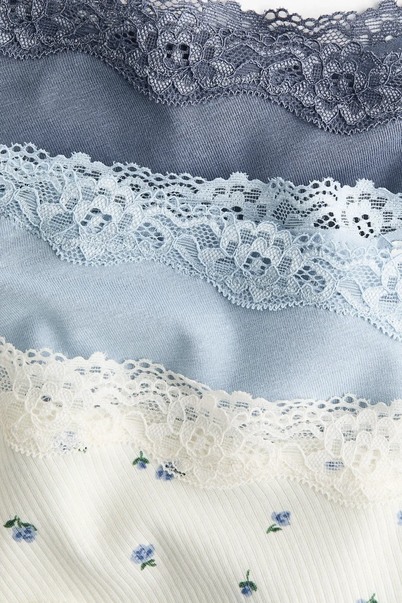 H&M 3-pack cotton and lace hipster briefs