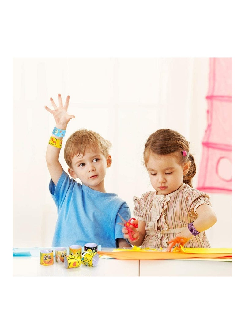 Excefore 100 Pack Slap Bracelet for Kids Party Bag Fillers, New Year Wristbands Fun Boys and Girls Slap Bands Bulk Vinyl Rolls for Birthday Gift Goodie Bag Flavors School Classroom Little Toys - Image 4