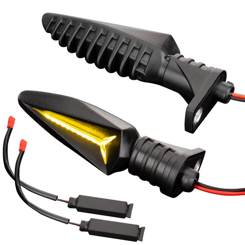 KICRY LED Turn Signals Motorcycle Front Flowing Blinkers Compatible with BMW F650GS F700GS F800G F800RF800ST HP2 Sport K1200R K1300R S1000R R1200GS R1200RAmber