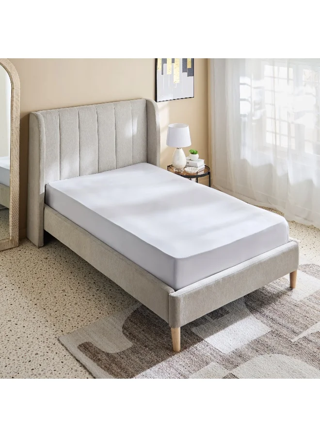 Home Box Derby Solid Microfiber Twin Fitted Sheet - 120x200+25 cm