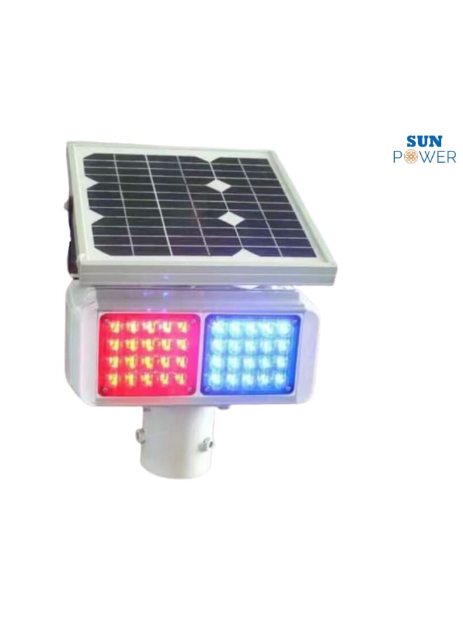 SUN POWER Dual-Sided Solar Warning Flash Blue and Red Aluminum 12-Month Warranty - Image 2