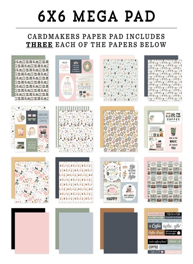 Echo Park Paper Coffee Shop Cardmakers 6X6 Mega Pad, Various - Image 2