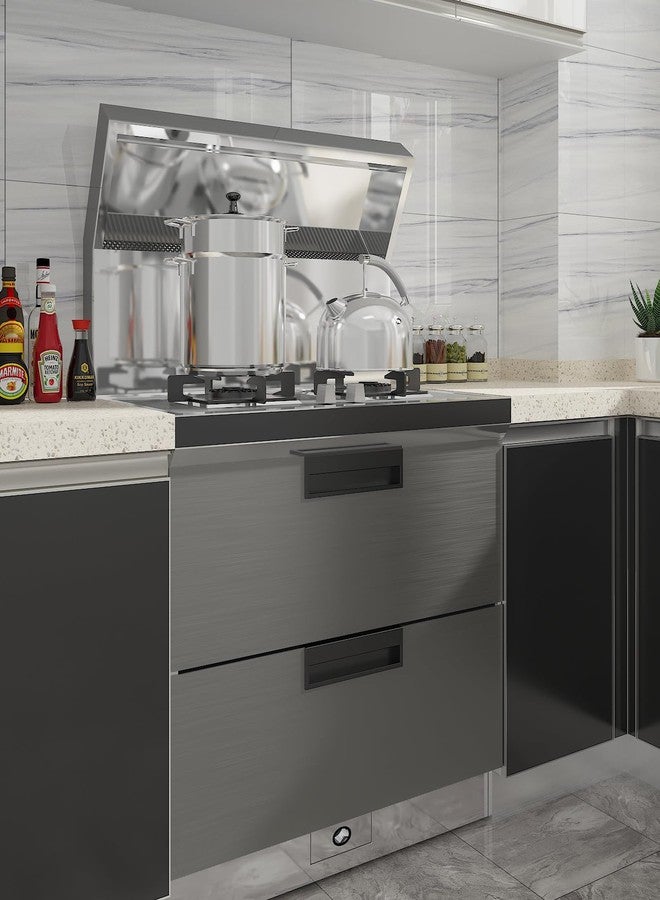 CHIHUT Stainless Steel Contact Paper for Kitchen Appliances Waterproof Metallic Grey Peel and Stick Wallpaper Self Adhesive Brushed Metal Vinyl Refrigerator Wrap for Countertops Dishwasher 17.7”x100” - Image 4