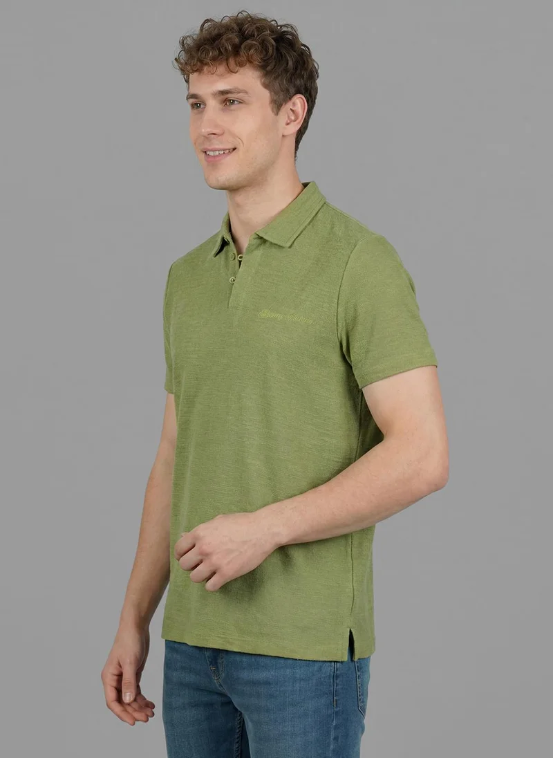 بيينغ هيومان Men Brand Logo Polo Collar Pure Cotton Pockets T-shirt