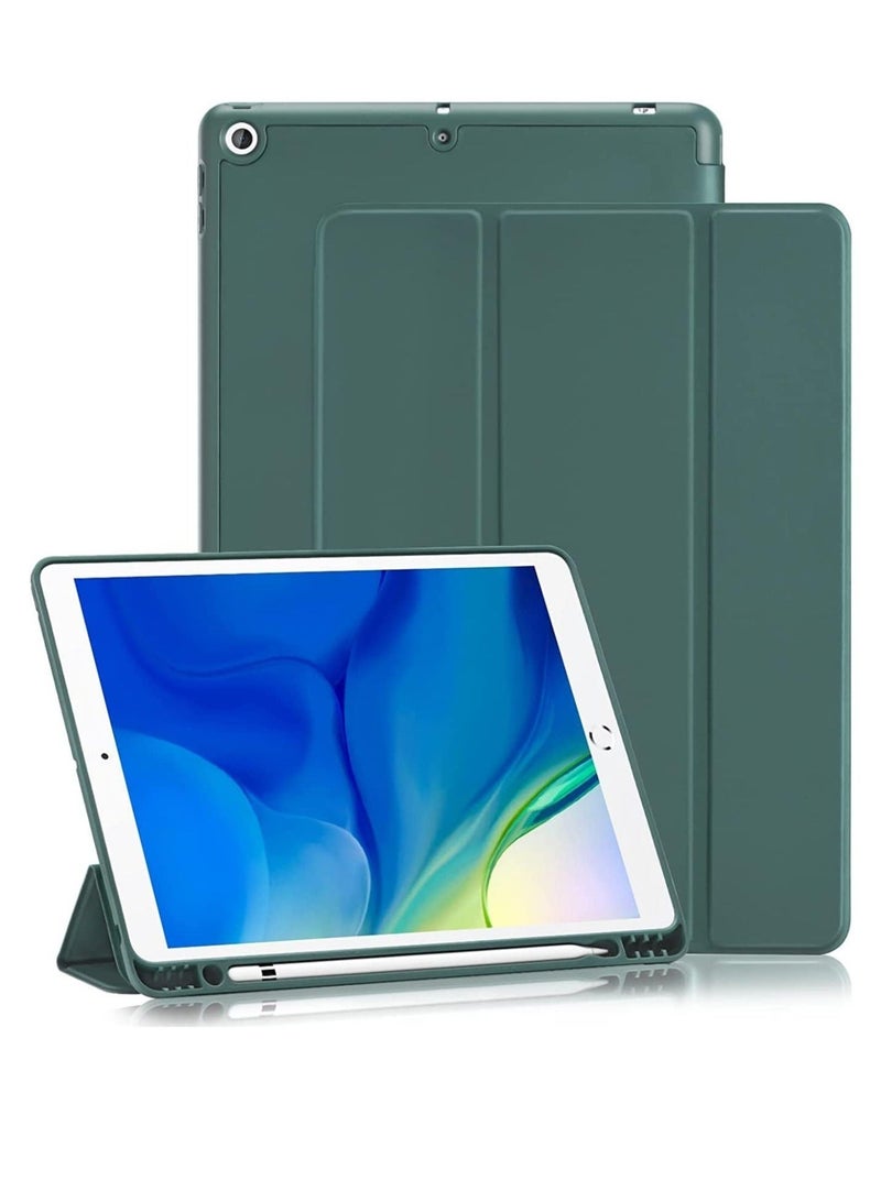 Raxoom iPad 9th/8th/7th Generation case (2021/2020/2019) iPad 10.2-Inch Case with Pencil Holder [Sleep/Wake] Slim Soft TPU Back Smart Magnetic Stand Protective Cover Cases - Image 1