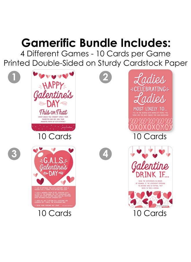 Big Dot of Happiness Big Dot of Happiness Happy Galentine’s Day - 4 Valentine’s Day Party Games - 10 Cards Each - Gamerific Bundle  - Image 3