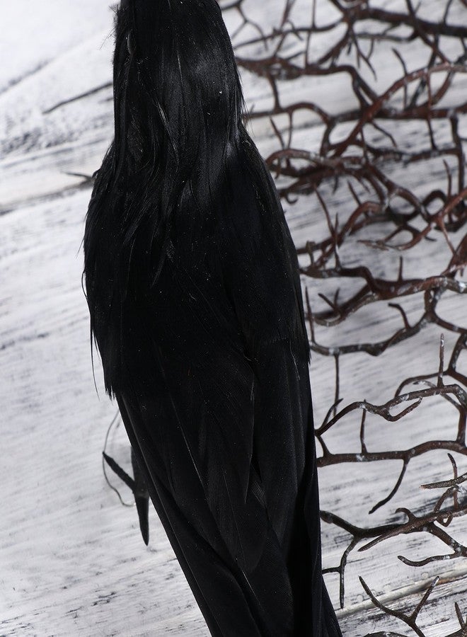 Amosfun Realistic Crow Prop Black Feathered Bird Stimulated Halloween Decoration - Image 5