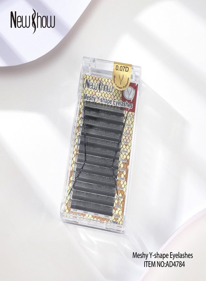 Meshy Y-Shape Eyelash Extensions 0.07D Curl | (12 mm) Professional Premade YY Lashes | Soft Matte Black Individual Lash Extensions | Lightweight Volume & Classic Lash Tray for Salon & Home DIY Use - Image 4