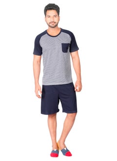 Men's Cotton Short And T-shirt Set, Soft Brushed, Comfort Fit, Adjustable Drawstring, Perfect for Sleep and Lounging