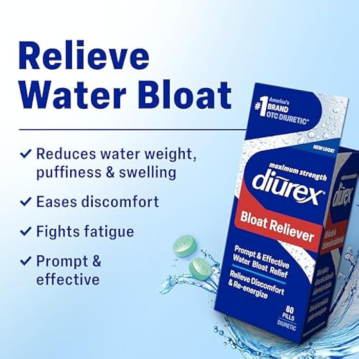 Diurex Ultra Re-Energizing Water Pills - Relieve Water Bloat - Feel Better & Less Heavy - 80 Count - Image 2