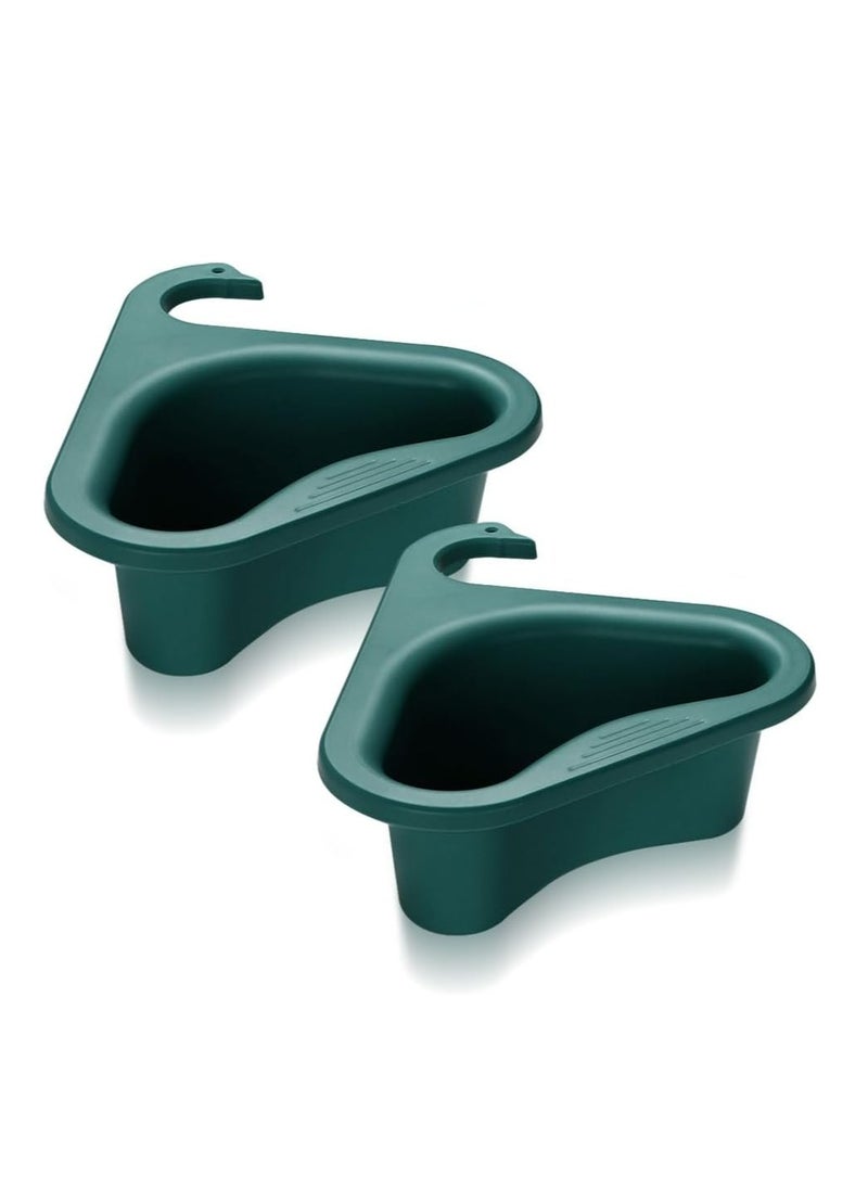 Oasisgalore 2Pcs Kitchen Sink Drain Basket，Multifunctional Kitchen Triangular Sink Filter for Kitchen Corner Sink Strainer(Green)  - Image 1