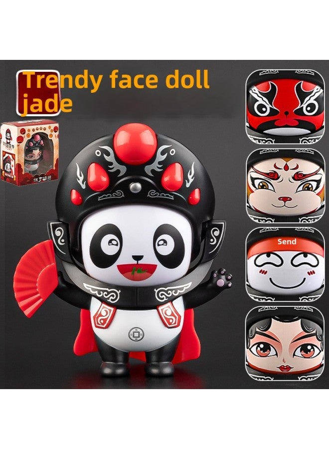 Mask Sichuan Opera Doll National Quintessence Doll Children's Toy Sichuan Features National Tide Panda Face-changing Internet Celebre Doll Decompression-Color:[exquisite Gift Box]❤️Sichuan Drama Panda [red] Variable 5 Faces  - Image 1