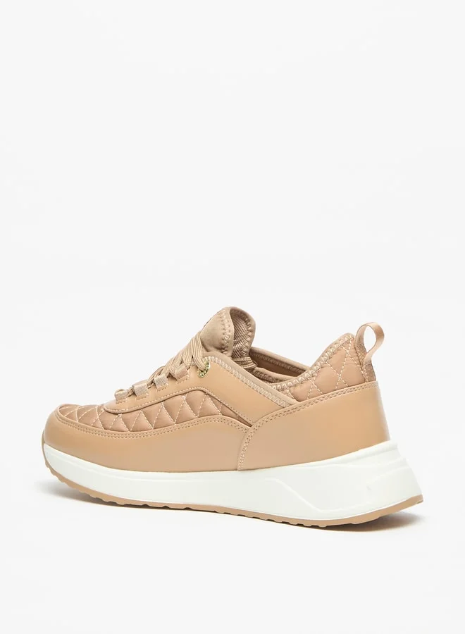 سيليست Women's Quilted Sneakers with Lace-Up Closure
