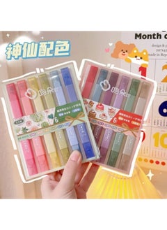 Kawaii Orange Wenduo Double-Ended Scented 12-Piece Pastel Highlighter Set  - Image 4