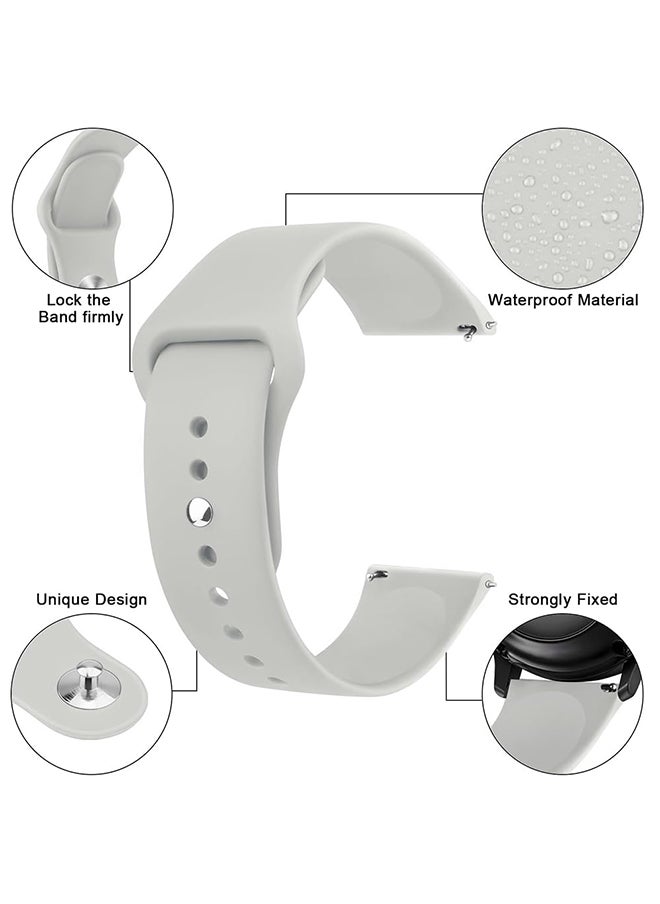 O Ozone Silicone Bands For Samsung Galaxy Watch 3 45mm Galaxy Watch 46mm, 22mm Quick Release Soft Silicone Replacement Watch Strap for Women Men- Grey  - Image 3