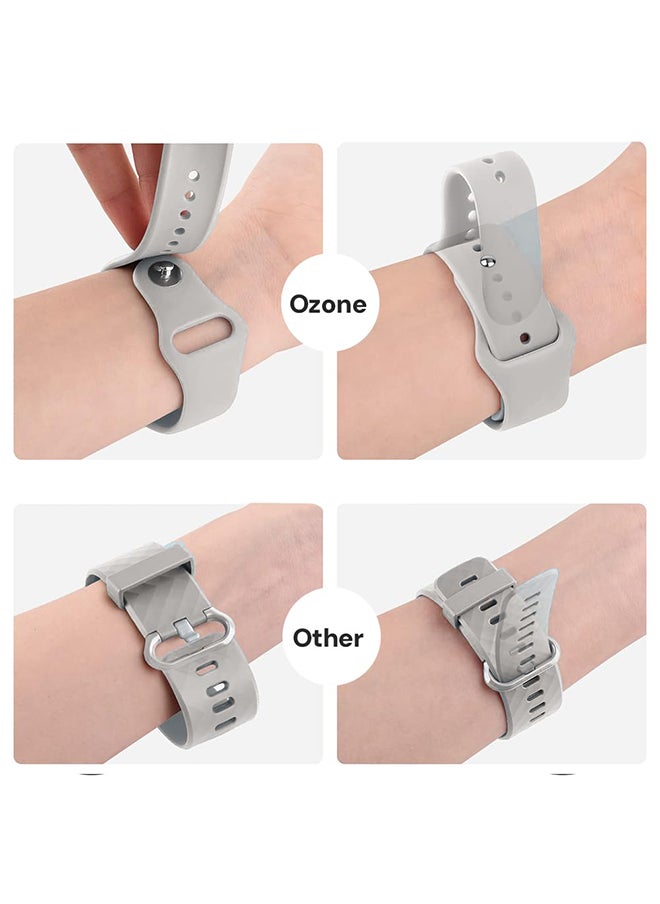 O Ozone Silicone Bands For Samsung Galaxy Watch 3 45mm Galaxy Watch 46mm, 22mm Quick Release Soft Silicone Replacement Watch Strap for Women Men- Grey  - Image 4