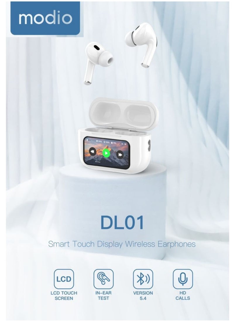 modio - Modio DL01 Truewireless Earphone With Smart Touch Display Active Noise Cncellation and HD Microphone Compatible With Android Mobiles and Tablets - Image 1