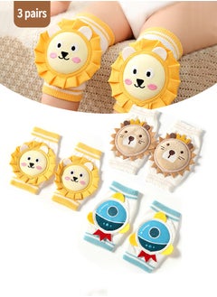 Beirui 3 Pairs of Baby Knee Pads, Cotton Child and Infant Safe Crawling Elbow Pads, Anti-fall Cartoon Knee Pads for Crawling, Non-Slip Products, Protecting Infant and Toddler's Knees, Elbows and Legs  - Image 1