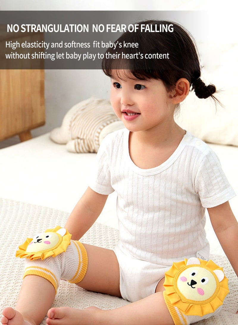 BEIRUI 3 أزواج من وسادات الركبة للأطفال، وسادات كوع آمنة من القطن للأطفال والرضع، وسادات ركبة كرتونية مضادة للسقوط للزحف، منتجات غير قابلة للانزلاق، لحماية ركب الأطفال والرضع والأرجل - Image 2