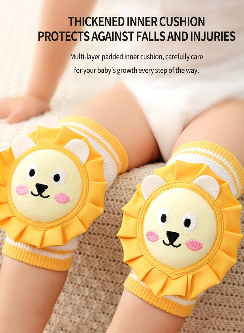 BEIRUI 3 أزواج من وسادات الركبة للأطفال، وسادات كوع آمنة من القطن للأطفال والرضع، وسادات ركبة كرتونية مضادة للسقوط للزحف، منتجات غير قابلة للانزلاق، لحماية ركب الأطفال والرضع والأرجل - Image 4
