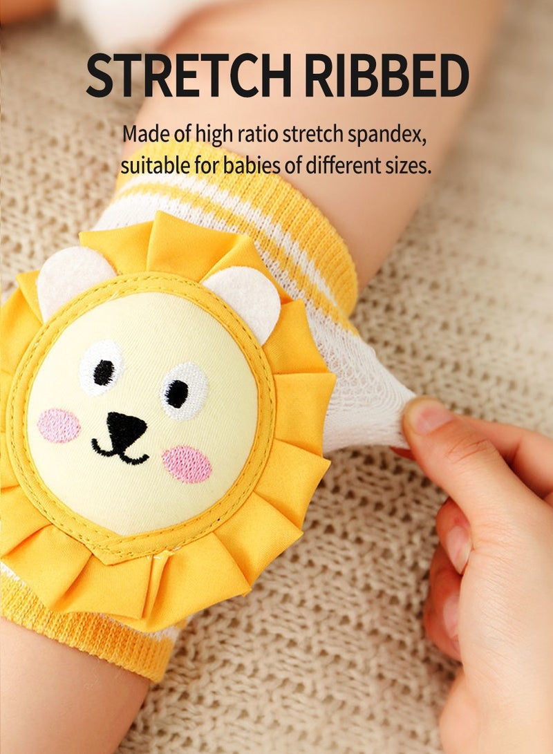 BEIRUI 3 أزواج من وسادات الركبة للأطفال، وسادات كوع آمنة من القطن للأطفال والرضع، وسادات ركبة كرتونية مضادة للسقوط للزحف، منتجات غير قابلة للانزلاق، لحماية ركب الأطفال والرضع والأرجل - Image 5