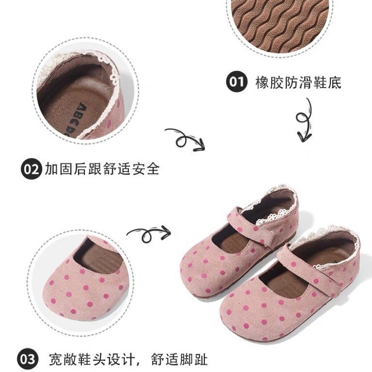 Canyze Girls Princess Shoes 2024 Autumn New Children'S Cute Floral Leather Shoes Velcro Shoes - Image 4