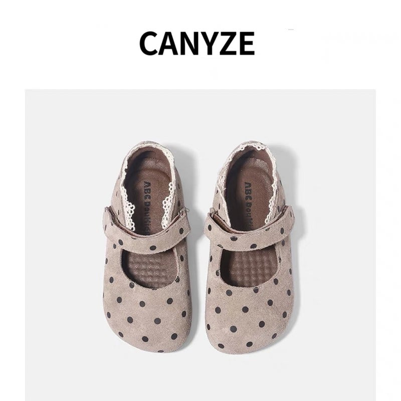Canyze Girls Princess Shoes 2024 Autumn New Children'S Cute Floral Leather Shoes Velcro Shoes - Image 3