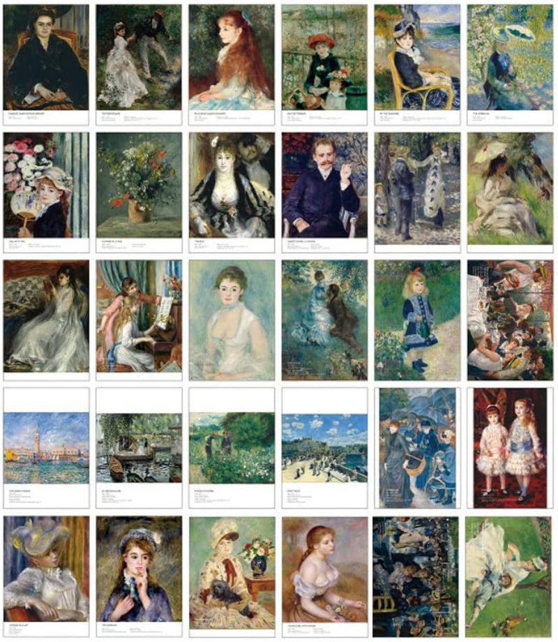 HOSTEESSCHOICE Beautiful Art Postcards set of 30 Pierre Auguste Renoir Post card variety pack Famous Painting Scenery,4 x 6 Inches - Image 1