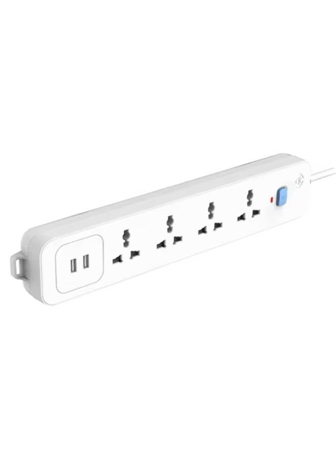4-Way Multi-Switch Extension with Universal Socket, 3M Cable Length  - Image 1