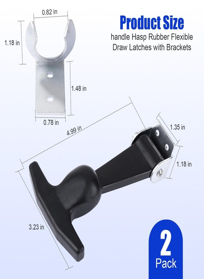 AFZZ Elastic Stainless Steel Rubber Hood Catch - Flexible T-Handle Hasp Rubber Flexible Draw Latches with Brackets for Toolboxes, Coolers, Vehicle Engines, Hoods, RVs, ATVs, and DIY Needs (2 Pcs) - Image 2