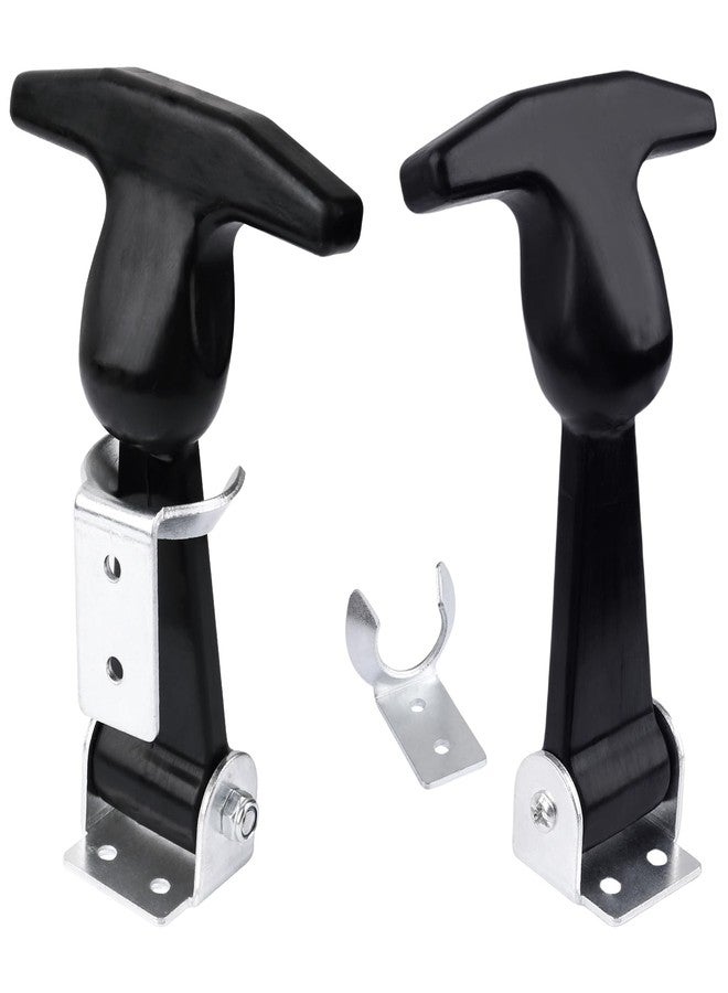 AFZZ Elastic Stainless Steel Rubber Hood Catch - Flexible T-Handle Hasp Rubber Flexible Draw Latches with Brackets for Toolboxes, Coolers, Vehicle Engines, Hoods, RVs, ATVs, and DIY Needs (2 Pcs) - Image 1