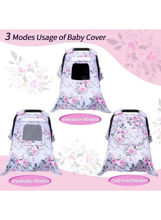 Bnditeu Baby Car Seat Covers, Car Seat Covers for Babies, Kick-Proof Car Seat Covers for Infant Car Seat with 3 Layers Breathable Mesh Peep Windows, Windproof Car Seat Canopy Newborn Gift for 4 Seasons - Image 2