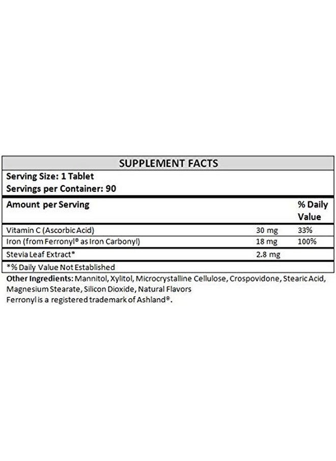 Chewable Iron Supplement (Carbonyl Iron 18 Mg With Vitamin C 30 Mg) Tablet In Orange Flavor 90 Count X 2 Bottles (Twin Pack) - pzsku/Z306CE38367315495DA33Z/45/_/1695145732/87e57aa0-d5bb-49a2-a5f9-770c62cf9f8a