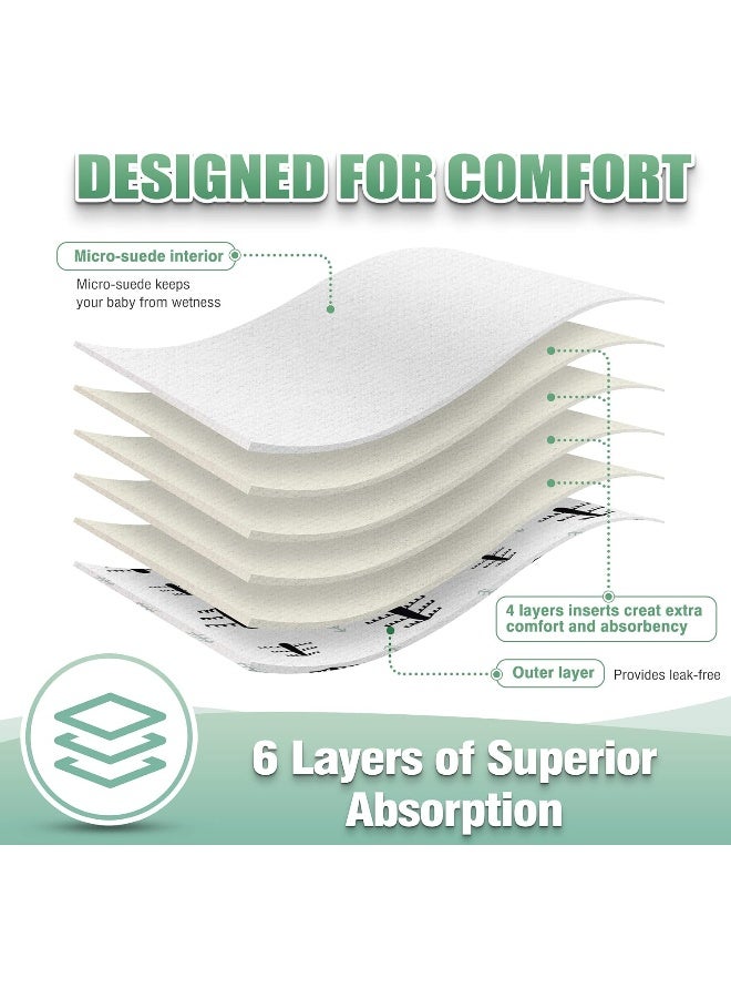 Wegreeco Washable Reusable Baby Cloth Pocket Diapers 6 Pack + 6 Bamboo Inserts (with 1 Wet Bag, Forest, Animals) one Size - Image 4