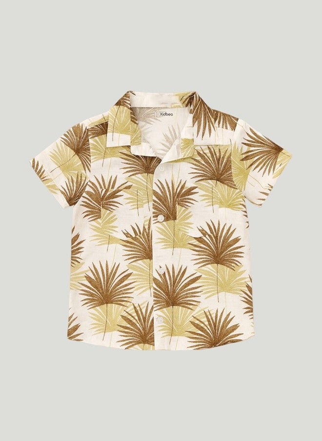 Kidbea Boys Tropical Printed Shirt and Shorts Set - Image 3