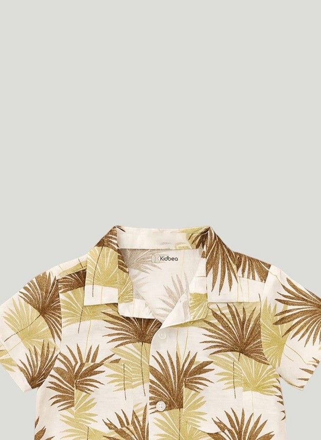 Kidbea Boys Tropical Printed Shirt and Shorts Set - Image 5