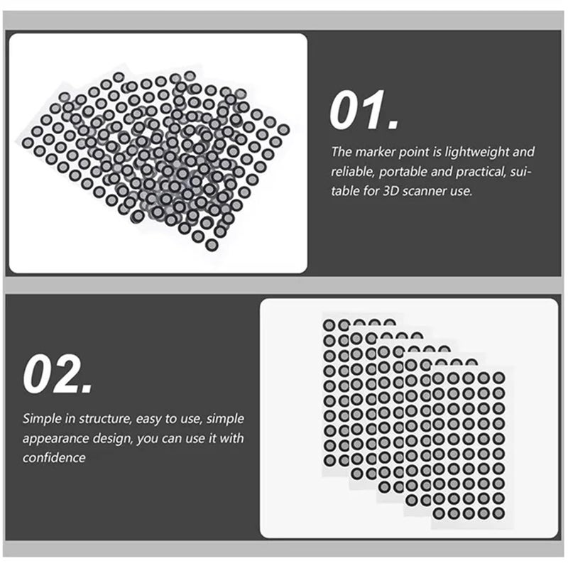 3D Scanner, 30pcs Scanner Reflective Film 6mm 3D Scanning Marker Marking,for Precise Optical Tracking - Image 4
