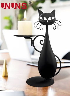 UNUNS Metal Candle Holder,Black Cat Candle Holder For Pillar Candle,Farmhouse Home Metal Cat Decor Candlestick Wedding,Party Tabletop Decor,Home Decor,Candlelight Dinner  - Image 3