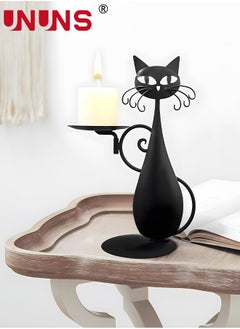 UNUNS Metal Candle Holder,Black Cat Candle Holder For Pillar Candle,Farmhouse Home Metal Cat Decor Candlestick Wedding,Party Tabletop Decor,Home Decor,Candlelight Dinner  - Image 5