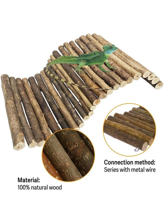 Hamiledyi Extra Large Tortoise Hide Reptile Hiding Cave Turtle Hut Gecko Hideaway Climbing Tunnel Toy Lizard Bendable Wooden Bridge for Adult Bearded Dragon Snake Chameleon Habitat Accessories - Image 4