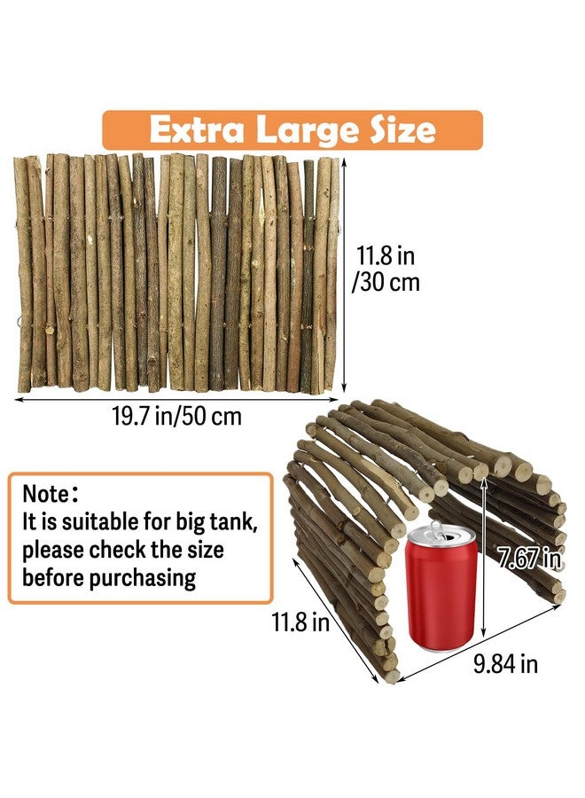 Hamiledyi Extra Large Tortoise Hide Reptile Hiding Cave Turtle Hut Gecko Hideaway Climbing Tunnel Toy Lizard Bendable Wooden Bridge for Adult Bearded Dragon Snake Chameleon Habitat Accessories - Image 2