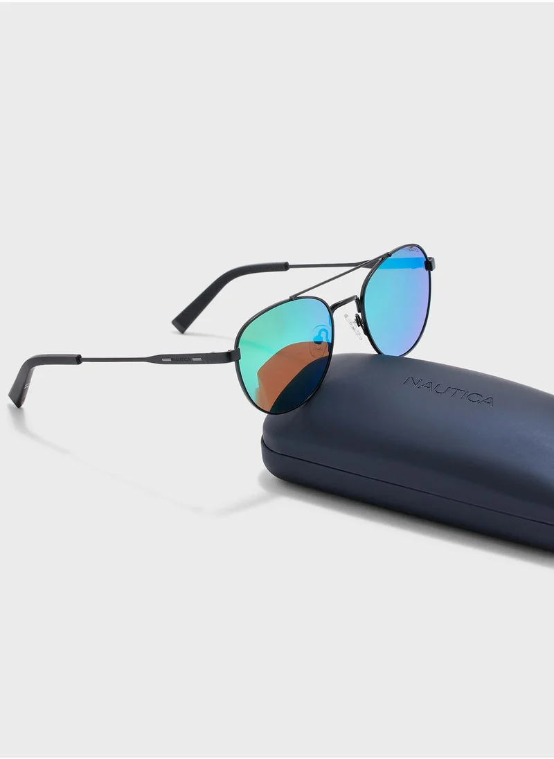 NAUTICA N4641SP Brow Bar Oversized Aviator