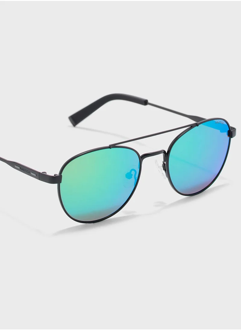 NAUTICA N4641SP Brow Bar Oversized Aviator