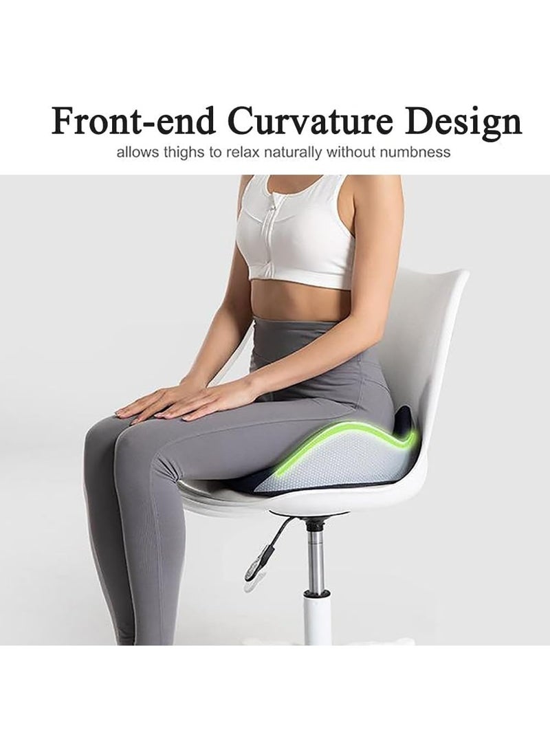 دينكس وسادة مقعد مريحة من إسفنج الذاكرة من DENX، وسادة كرسي تقويمية غير قابلة للانزلاق وجيدة التهوية مع فتحة لتخفيف الضغط في المنتصف، وسادة دعم محمولة للمكتب والسيارة والكراسي المتحركة والسفر وراحة المنزل، DX3701 - Image 5