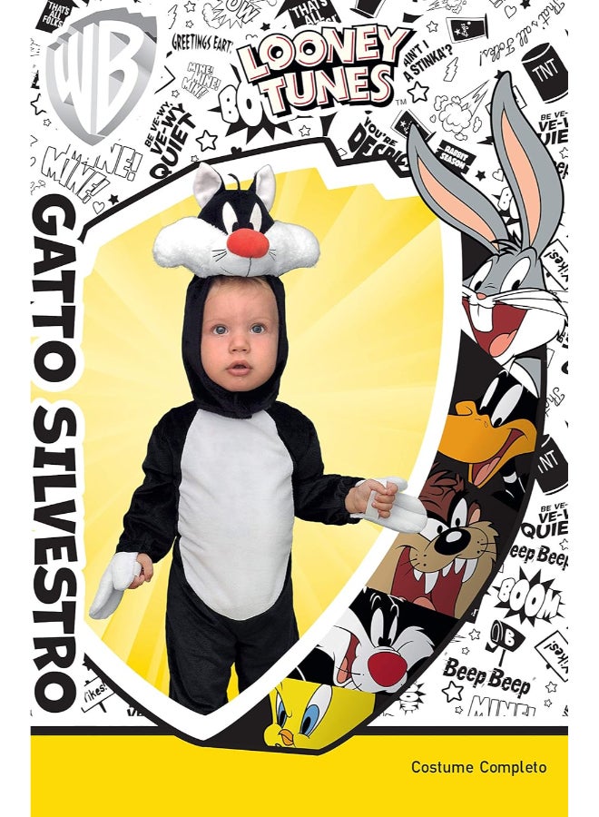 Ciao Sylvester Cat Baby Costume 2-3 year – Official Looney Tunes Infant Outfit with Jumpsuit & Bonnet | Plush Baby Costume for Halloween, Parties & Photos | Warner Bros Licensed - Image 2