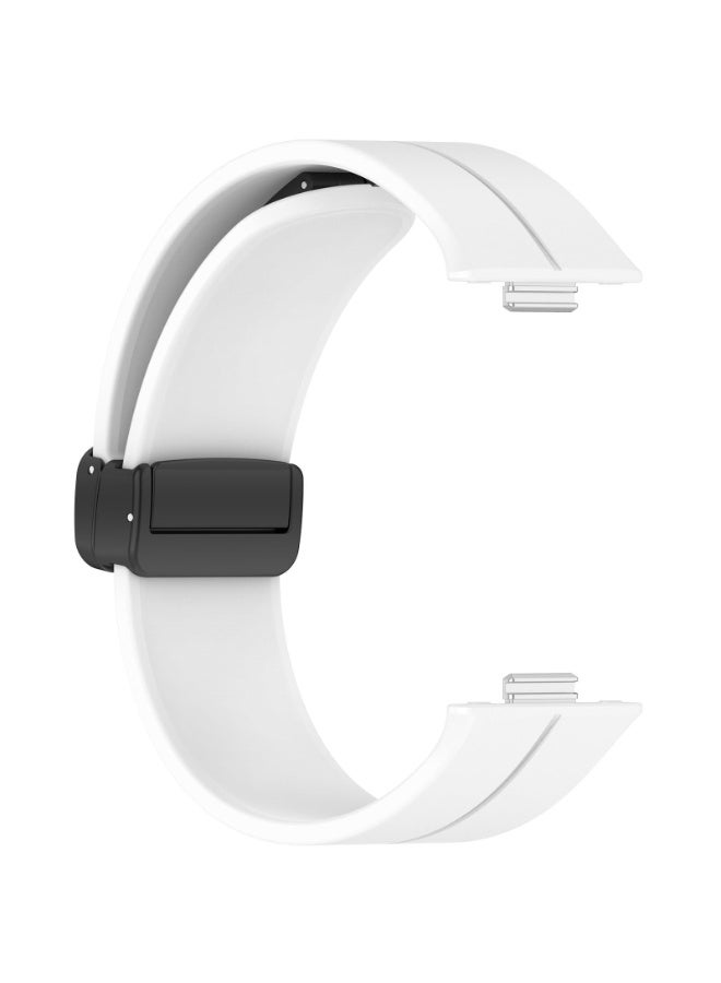 Strap Magnetic Folding Buckle Accessories Smartwatch Bracelet Replacement For Huawei Watch Fit 3 (White)  - Image 2