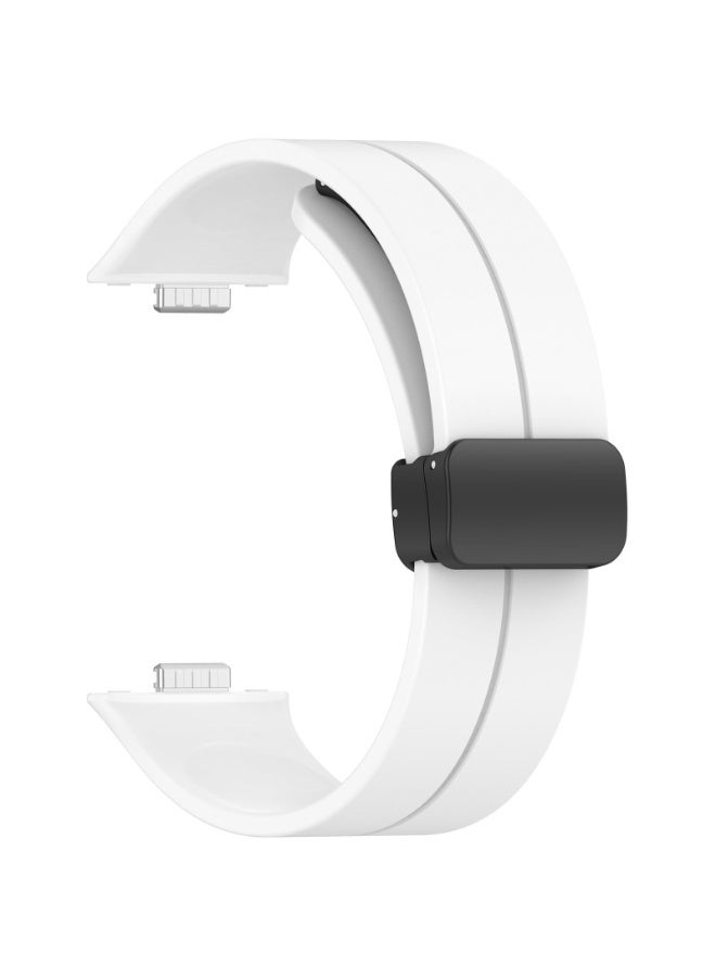 Strap Magnetic Folding Buckle Accessories Smartwatch Bracelet Replacement For Huawei Watch Fit 3 (White)  - Image 3